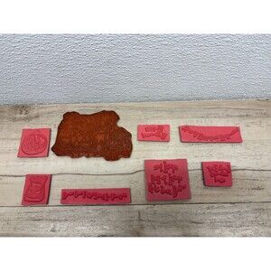 Set Of 8 Unbranded Unmounted Rubber Stamps Halloween